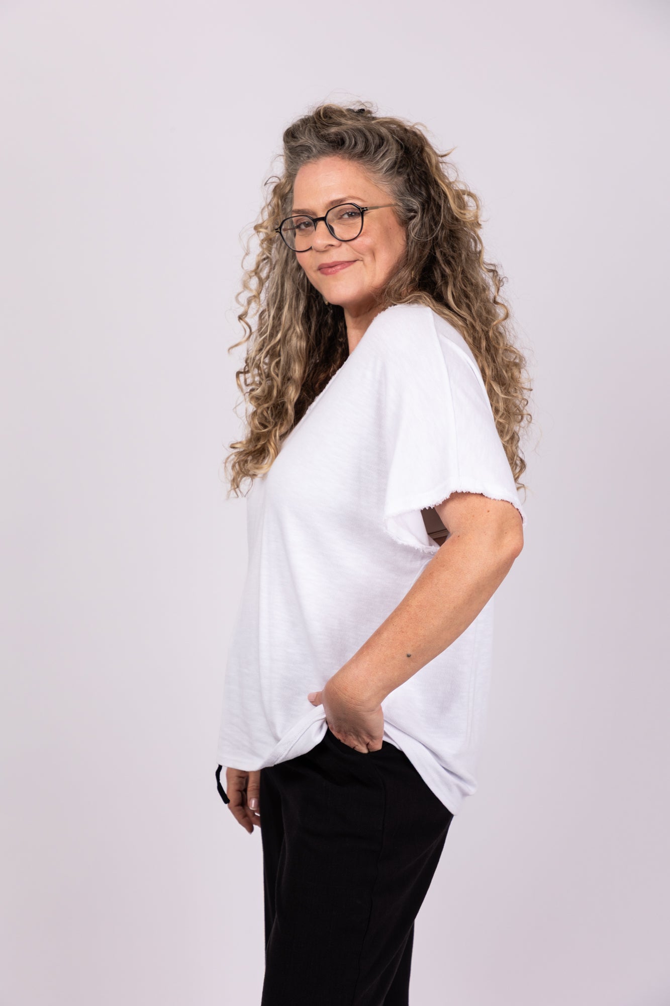 טי שירט אוברסייז לבנה