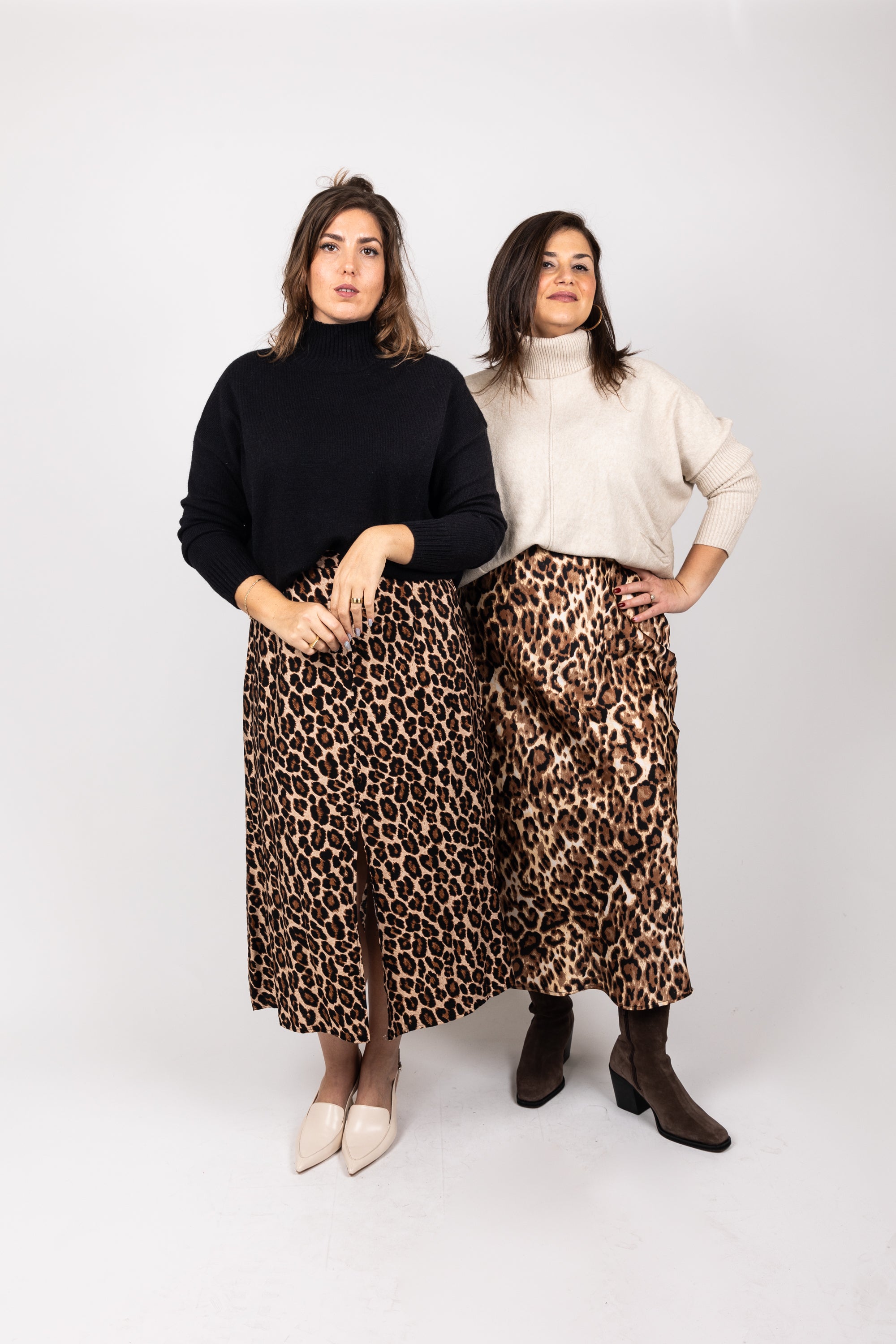 חצאית מנומרת ישרה