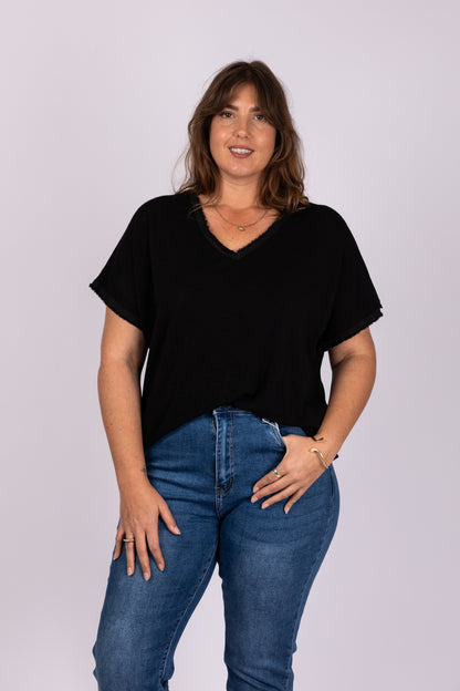 טי שירט אוברסייז שחורה