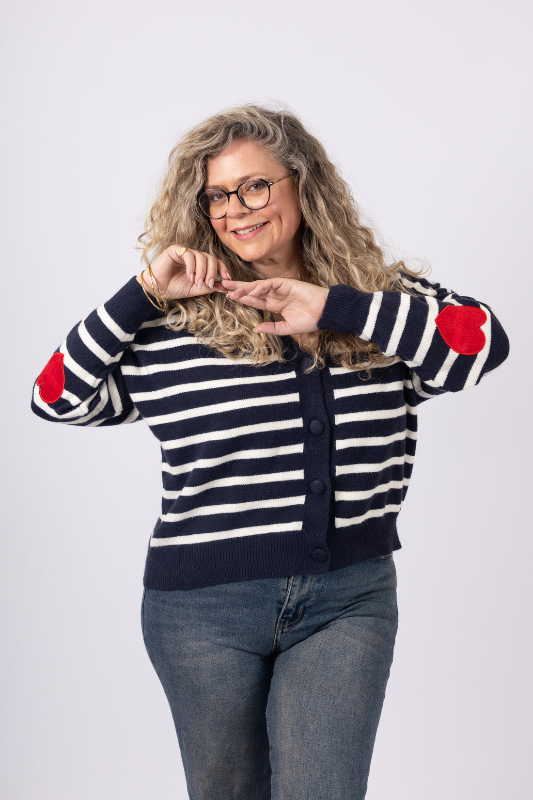 סריג קרדיגן פסים