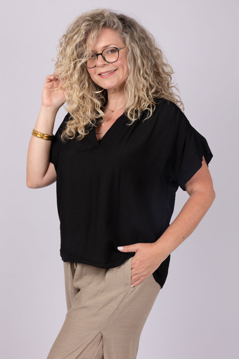חולצת אריג אוברסייז