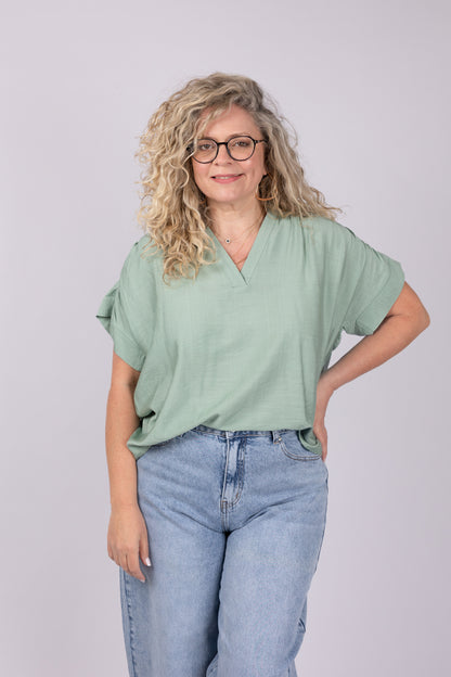 חולצת אריג אוברסייז