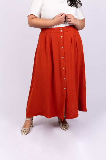 חצאית חמרה עם כפתורים